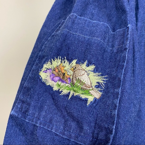 Embroidered Denim Jumper Dress - Picture 11 of 15